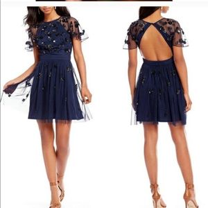 Navy sequin dress
